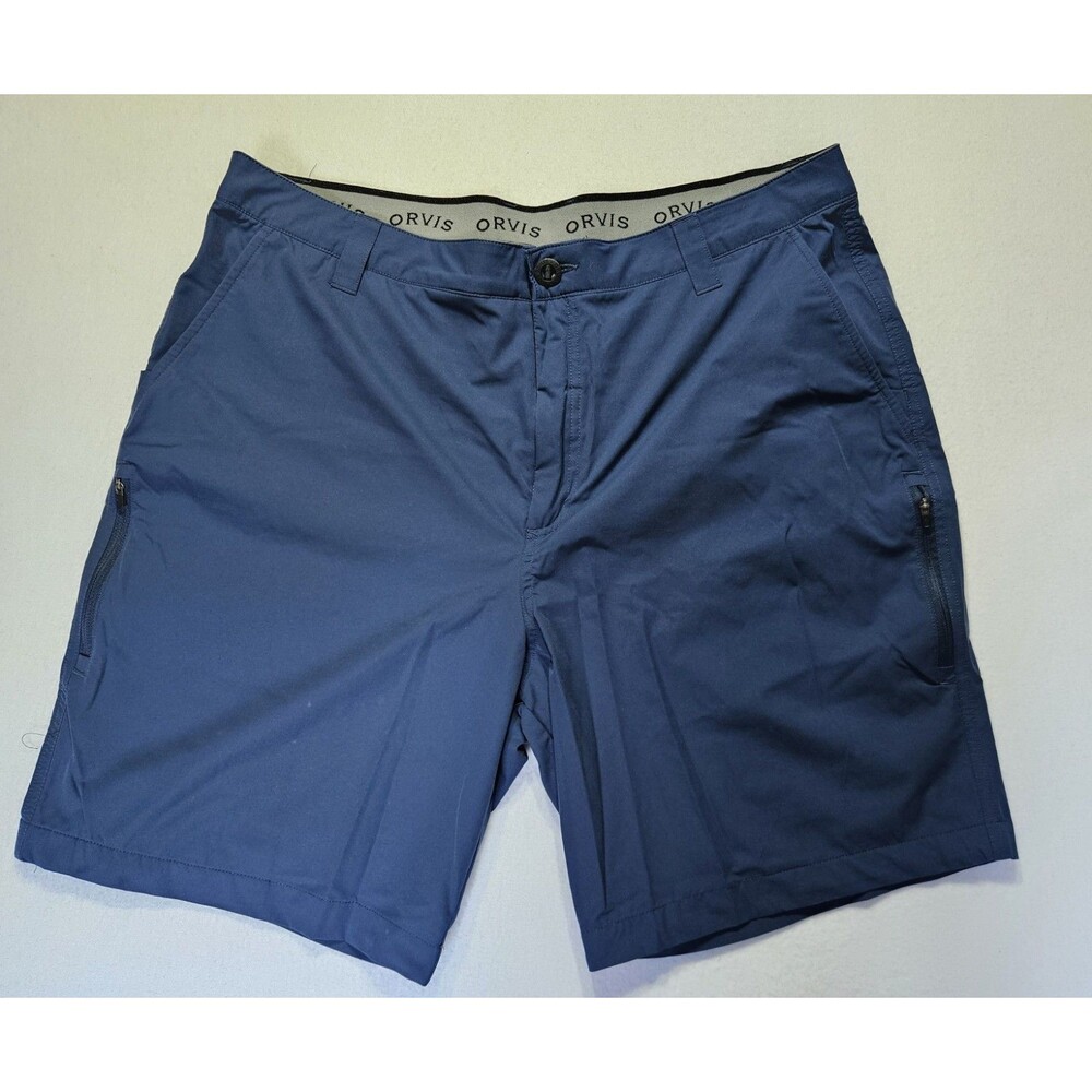 Orvis Shorts Mens 40 Navy Blue Zip Pocket Performance Outdoor Lightweight